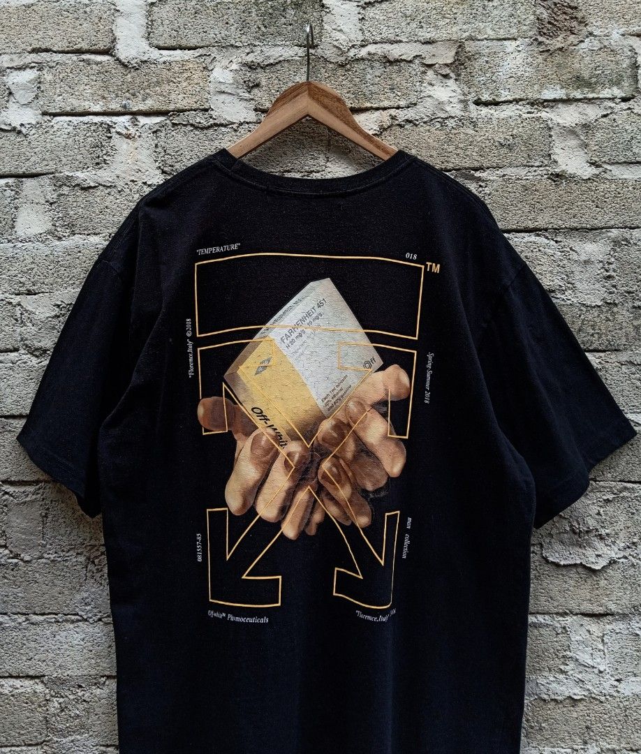 Off white fahrenheit hotsell 451 pill box tee