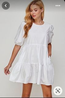 Penshopee White Baby Doll Dress S on tag