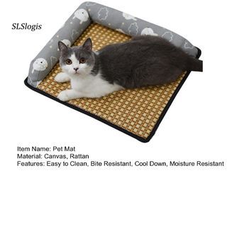 Pet rattan mat washable ice cool cat dog bed
