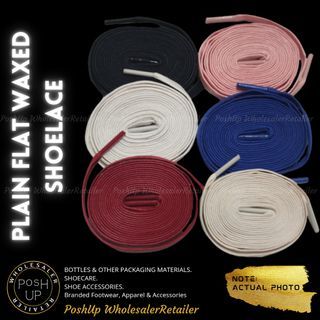Plain Flat Waxed Shoelace - PoshUp