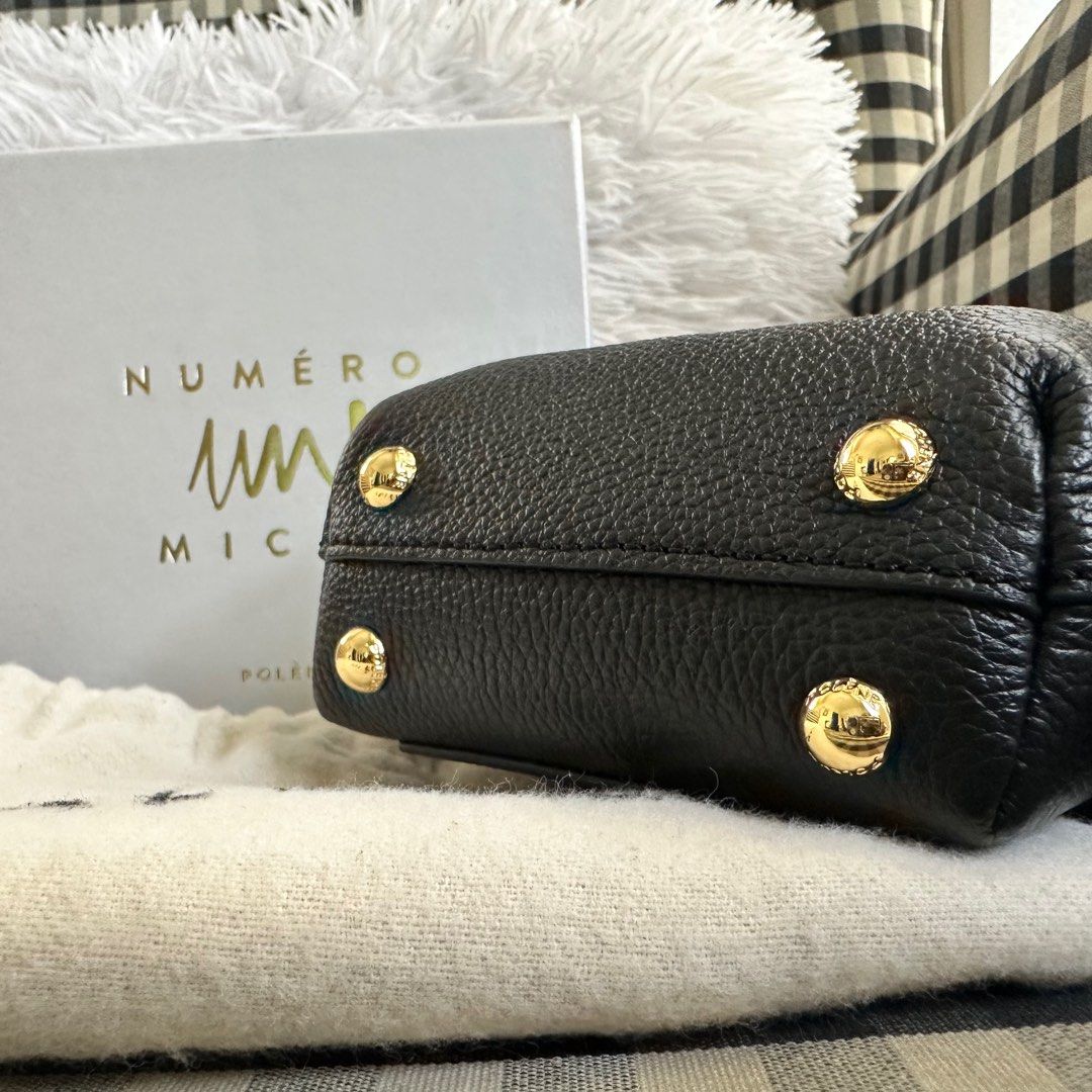Polene Numero Un Nano in Black Grained Leather, Luxury, Bags & Wallets on  Carousell