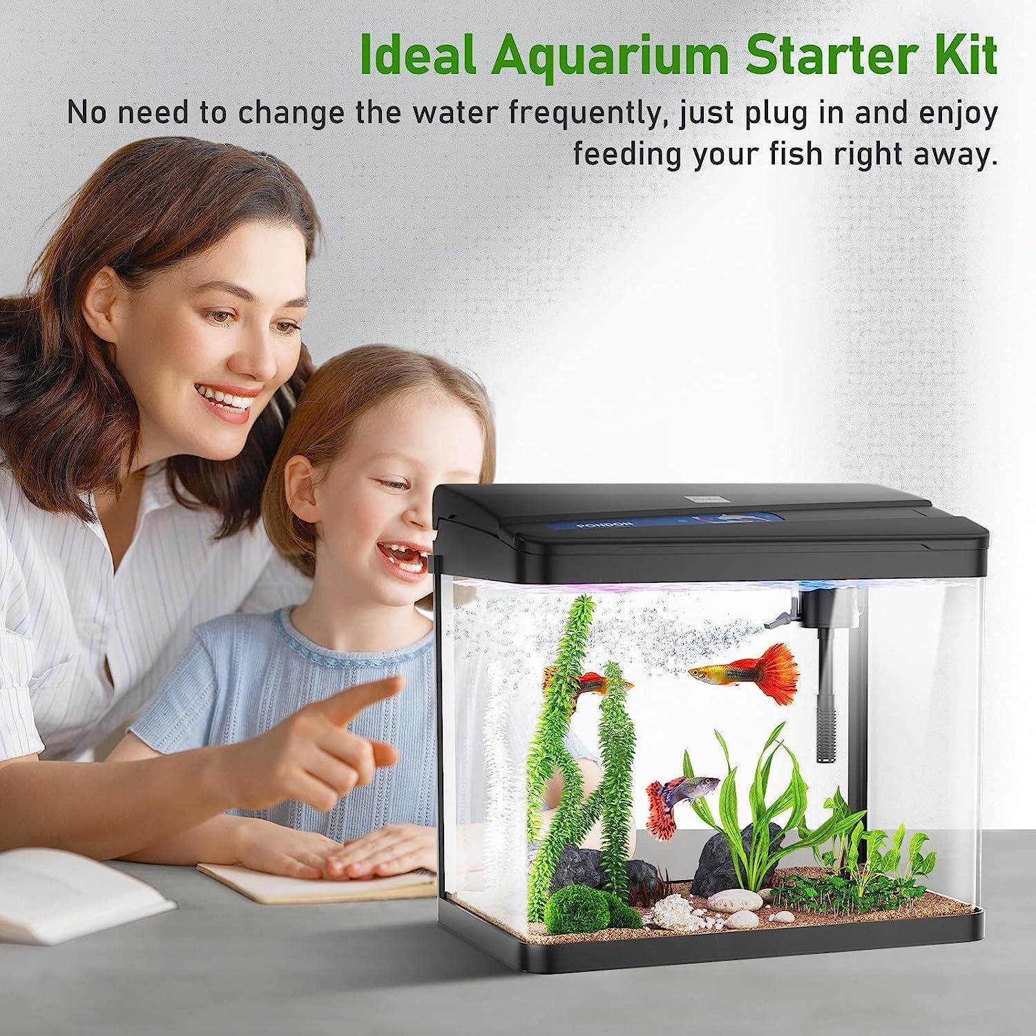 Betta Pet Aquarium PONDON Gallon Smart Fish Tank, Glass Betta