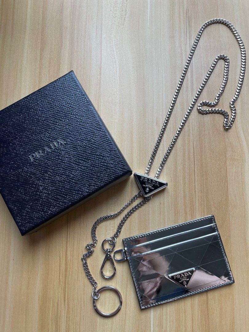 Prada card shop holder keychain