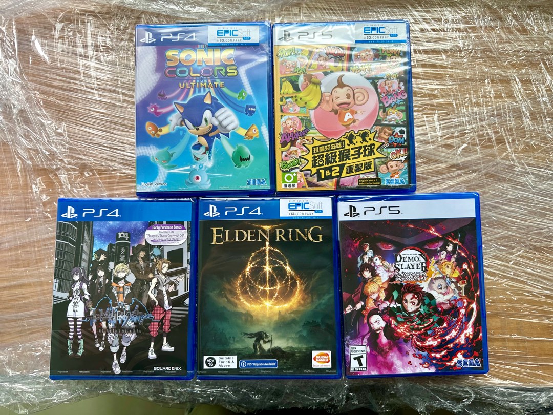 PS5 Games PS4 Games (Brand New) Elden Ring Sonic Demon Slayer, Video