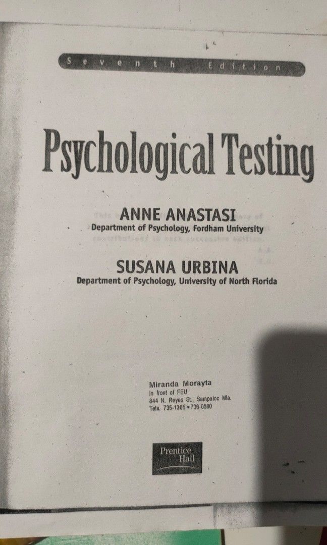 Psychological Testing Hobbies And Toys Books And Magazines Textbooks On Carousell 6967