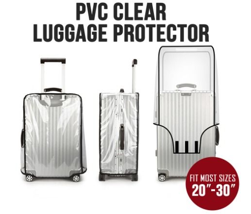 Clear PVC Suitcase Cover Protectors 20 22 24 26 28 30 Inch PVC Transparent  Travel Luggage Protector for Carry on