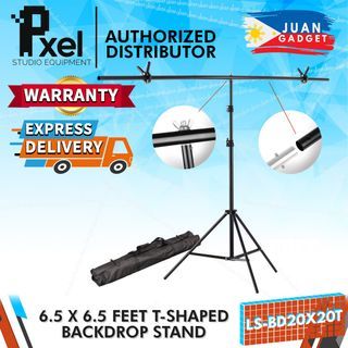 Pxel LS-BD20X20T 6.5 X 6.5Feet T-shaped Backdrop Stand for Studios, Photography, Video Shoots | JG Superstore