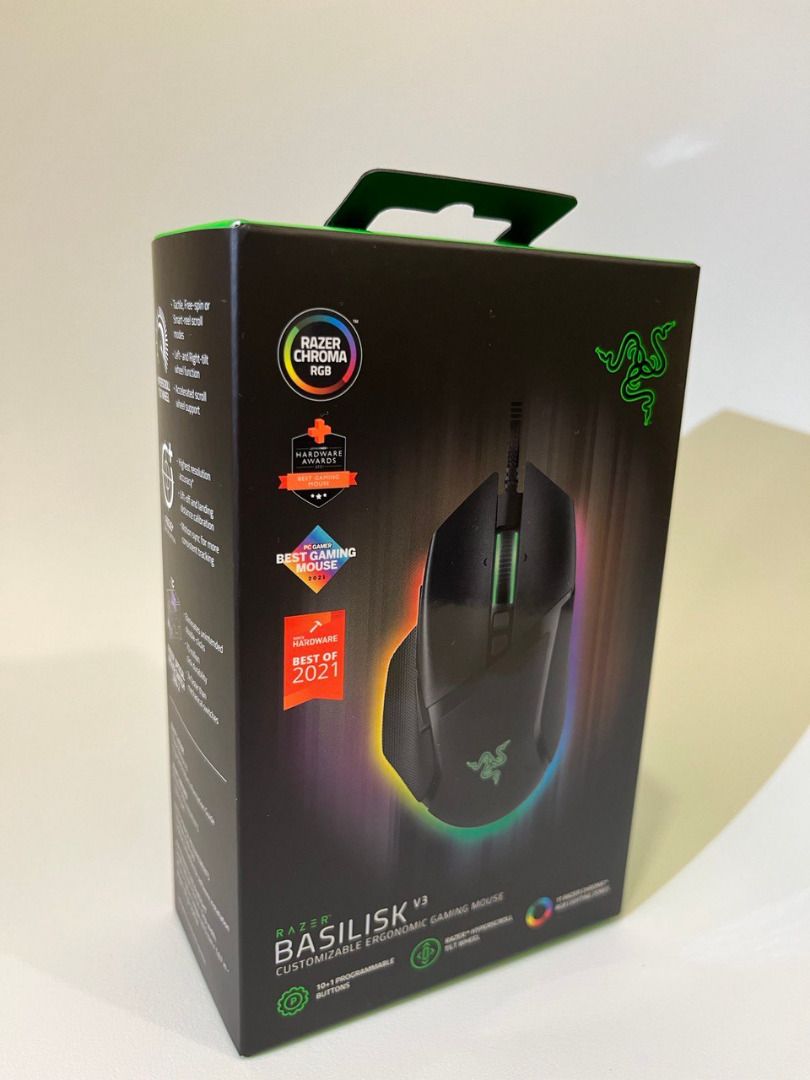 Razer Basilisk V3 Gaming Mouse, 電腦＆科技, 電腦周邊及配件, 電腦滑