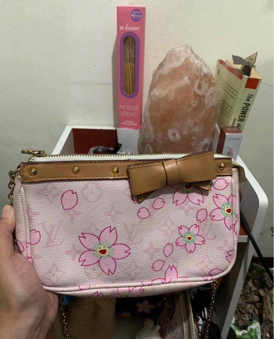 Authentic Louis Vuitton x Takashi Murakami Cherry Blossom Pochette, Luxury,  Bags & Wallets on Carousell