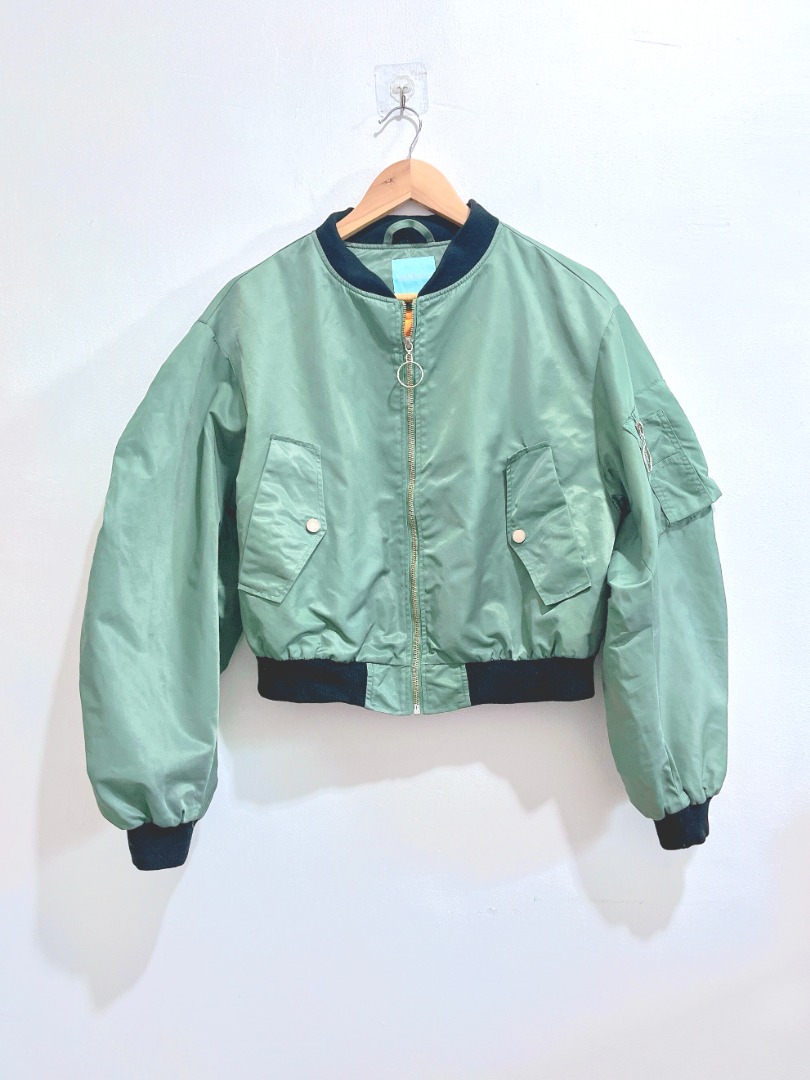 Sage Green bomber jacket on Carousell