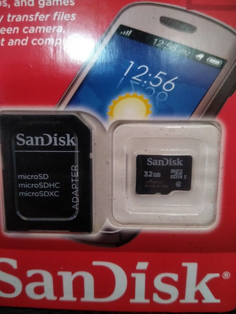 Sandisk MicroSD card with Adapter 32GB (Category: Memory & SD Cards) located in Manila. Submitted by areb25 (Listing ID 1241456329, Image 3). Description: Sandisk microSD 32 GB - P250.00 Shipping fee will be paid by buyer..
