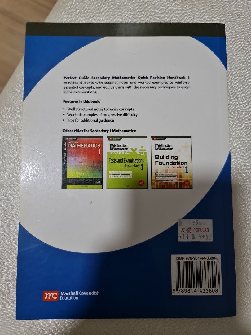 Sec Quick Code Reference Guide Sec 1 Maths Quick Revision Handbook, Hobbies & Toys, Books & Magazines ...