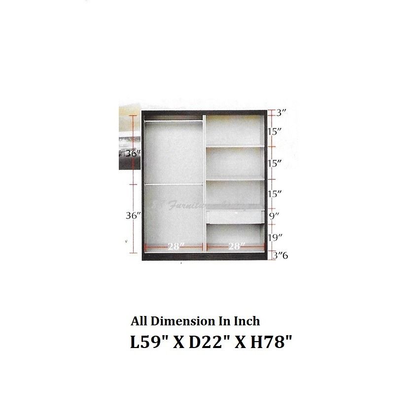 SG88FL Solid Plywood Sliding Door Wardrobe, Furniture & Home Living