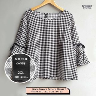 Shein Curve Tartan Blouse