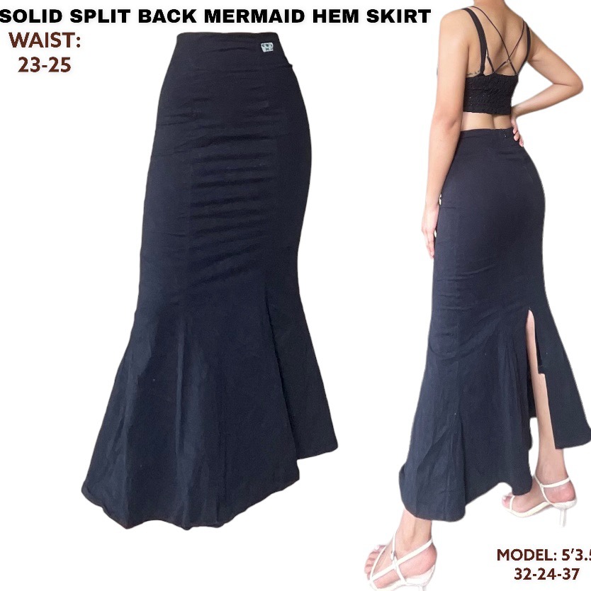 Black Floral Lace Mermaid Hem Maxi Skirt