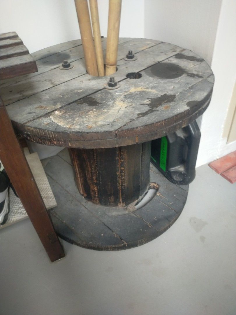 Solid Wood Drum (Category: Outdoor Furniture) located in Singapore. Submitted by 14coling (Listing ID 1241401688, Image 1). Description: solid wood drum. H:1.5ft D:2ft potential to make coffee table or flower pot stand. needs to sand down and paint/vanish. self collect delivery $25.