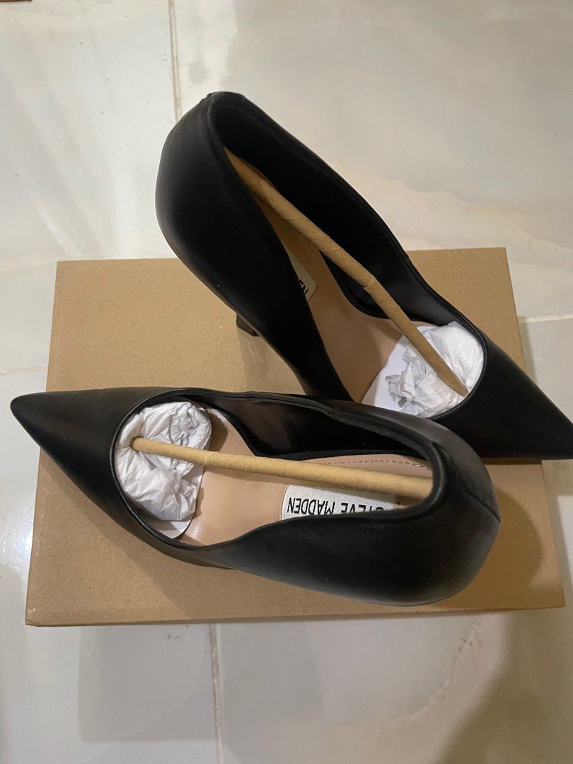 Steve Madden MARTINA Women's Shoes Heels- BLACK LEATHER on Carousell