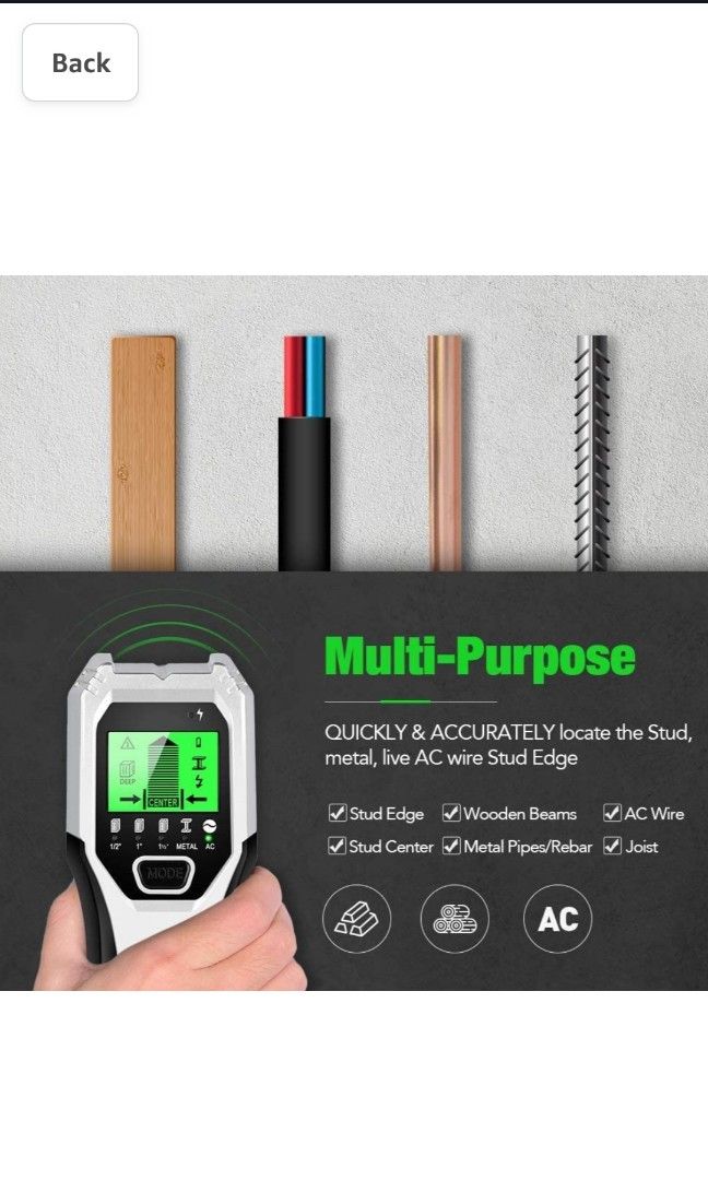 Stud Finder Wall Scanner 5 in 1 Electronic Stud Sensor Wall Detector