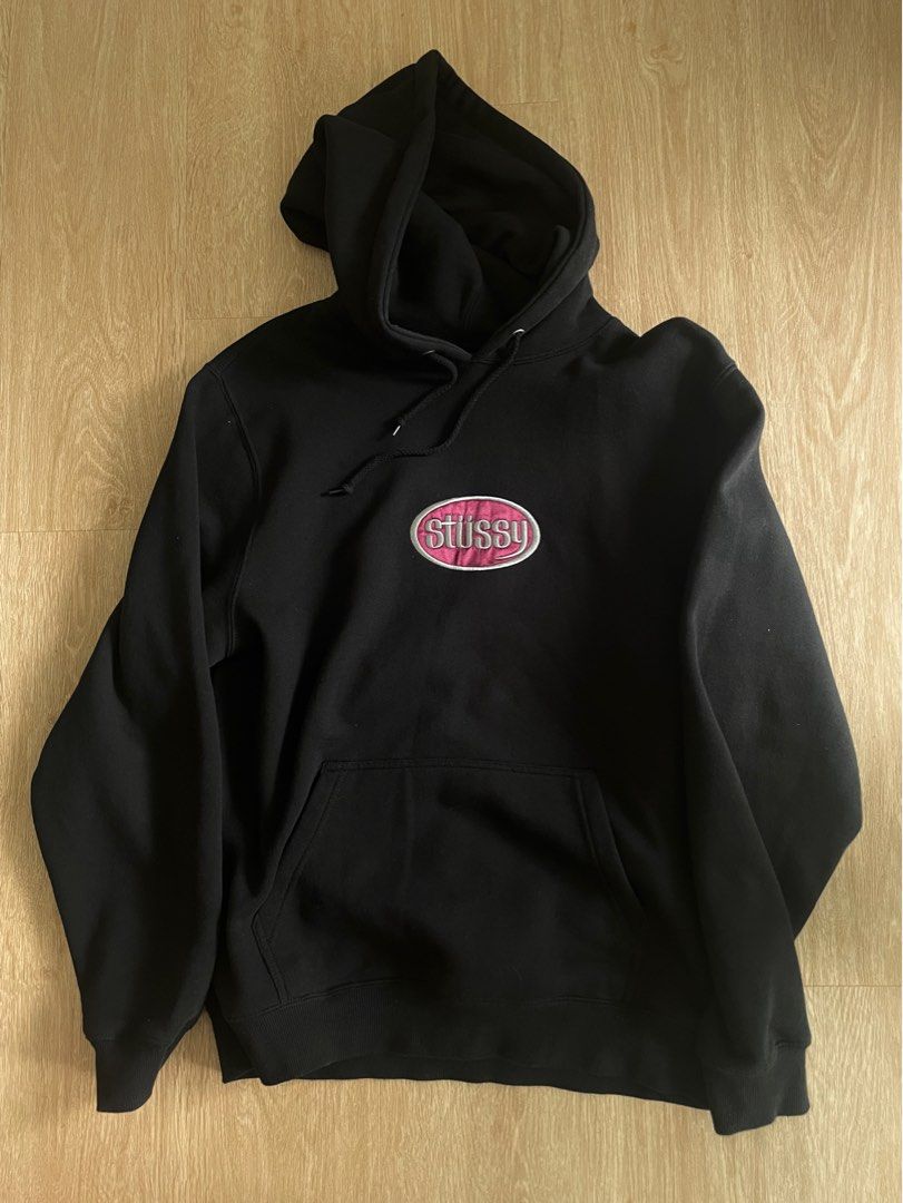 Stussy oval applique hoodie store