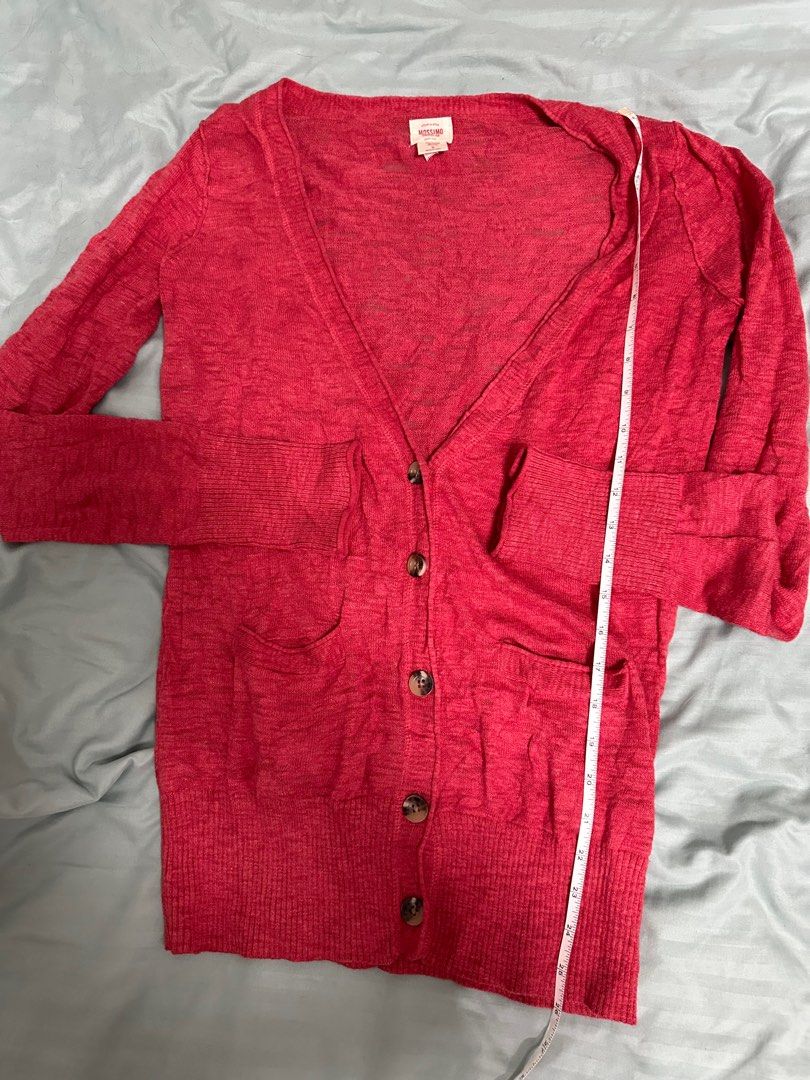 Thin Red-Maroon Long Cardigan Sweater, Women's Fashion, Coats, Jackets and  Outerwear on Carousell