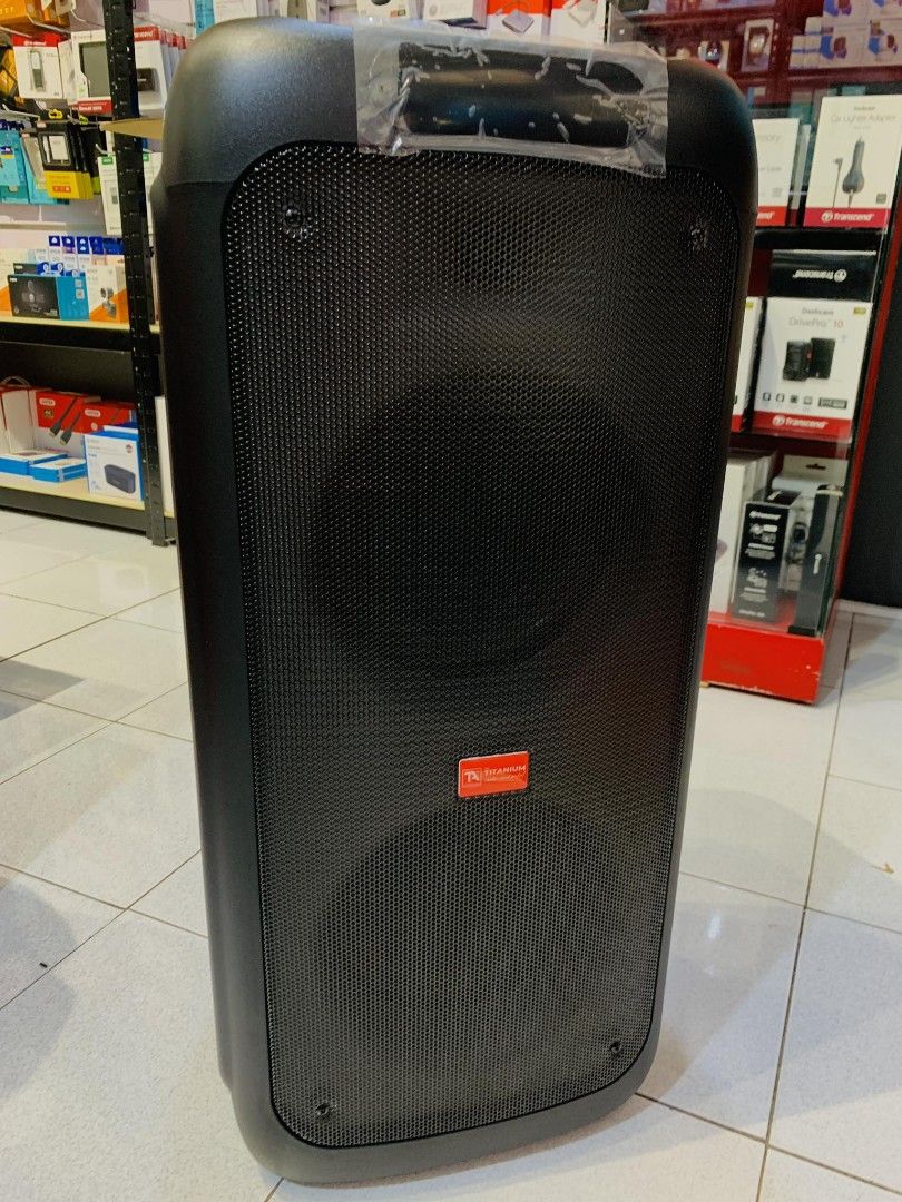 Titanium 5000w Rechargeable Music Box Bluetooth Speaker Wheels With Mic