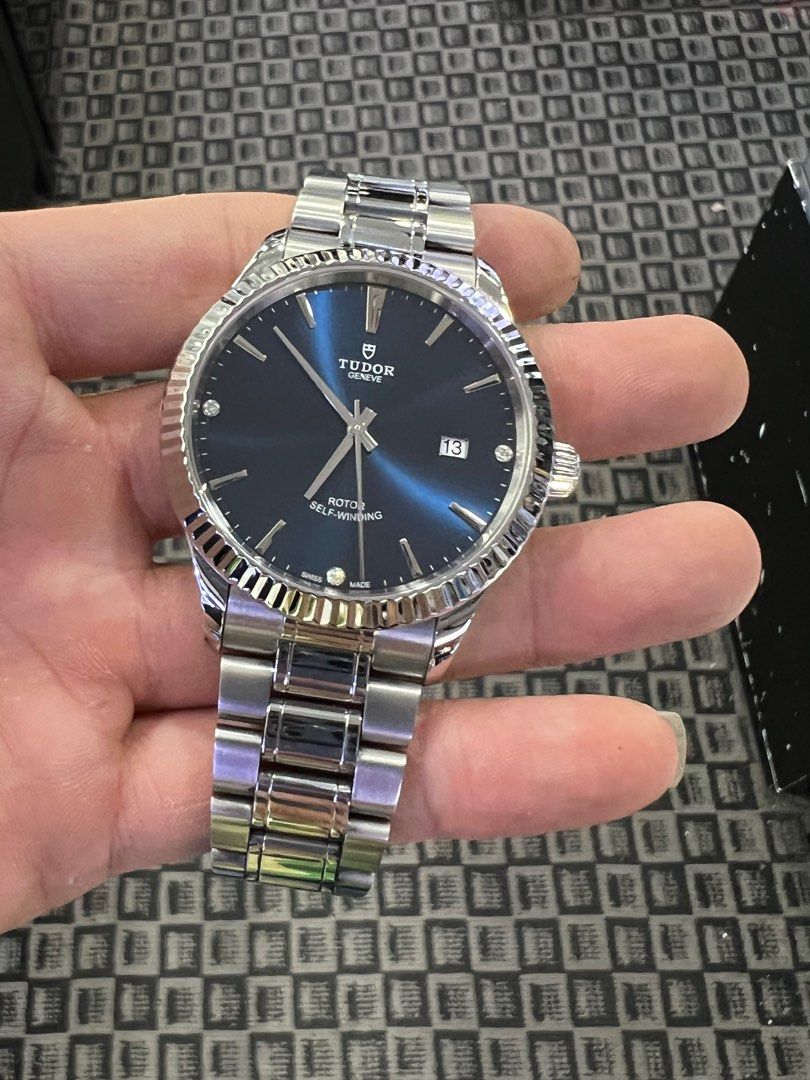 TUDOR STYLE SWISS MADE BLUE DIAL WITH DIAMOND AUTOMATIC M12710