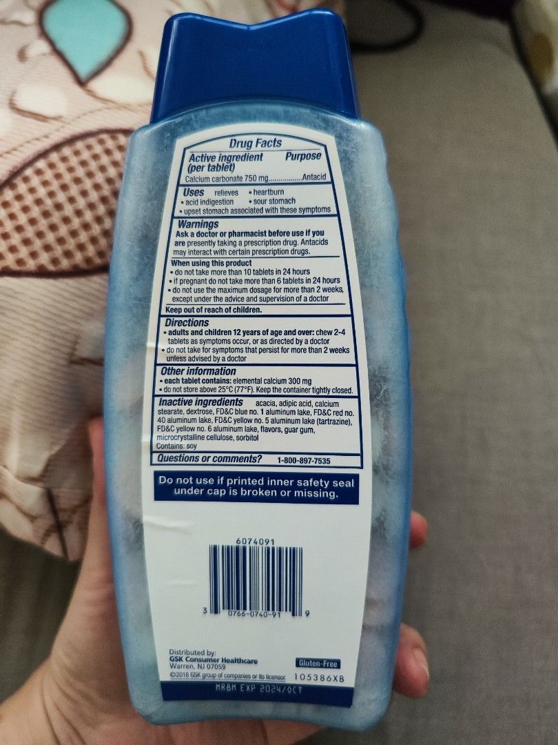 Tums for gastric acid reflux pregnancy use., Health & Nutrition, Health Supplements, Vitamins