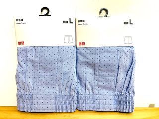 Uniqlo 男內褲  四角內褲  藍色  L號（2入）
