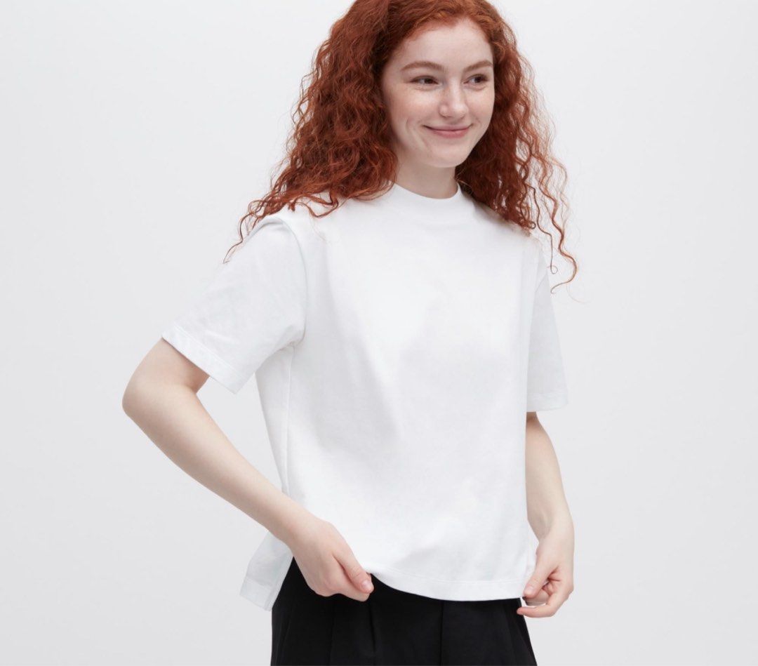 Uniqlo Airism Cotton Short Sleeve T- Shirt, Women's Fashion, Tops