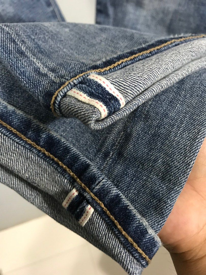 Uniqlo Japanese fabric by Kaihara Selvedge Jeans (Stonewashed) on Carousell