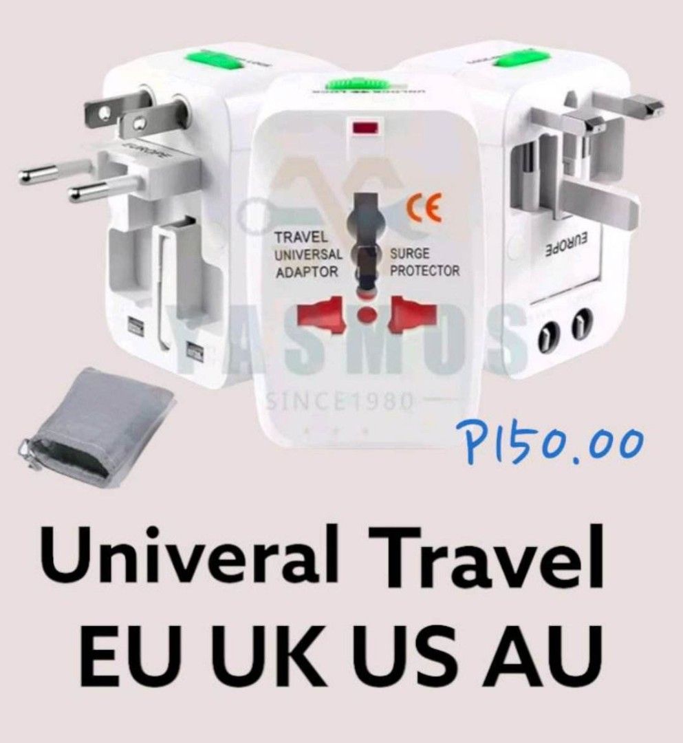 UNIVERSAL TRAVEL ADAPTER EU UK AU (Category: Electrical, Adaptors & Sockets) located in Pasig City. Submitted by benildarustia18 (Listing ID 1241440291, Image 1). Description: ONHAND AND BRANDNEW.