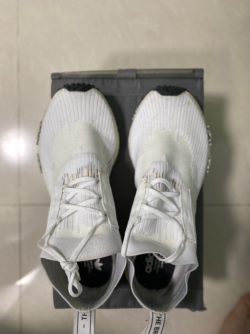 Used Adidas NMD Racer Primeknit - White, Men's Fashion, Footwear, Sneakers  on Carousell