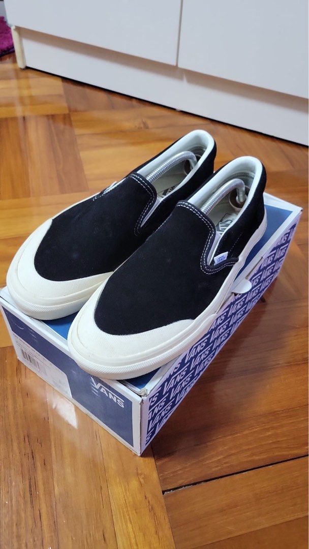 VANS OG SLIP ON 59 LX PREMIUM BLACK & MARSHMALLOW, 男裝, 鞋, 波鞋