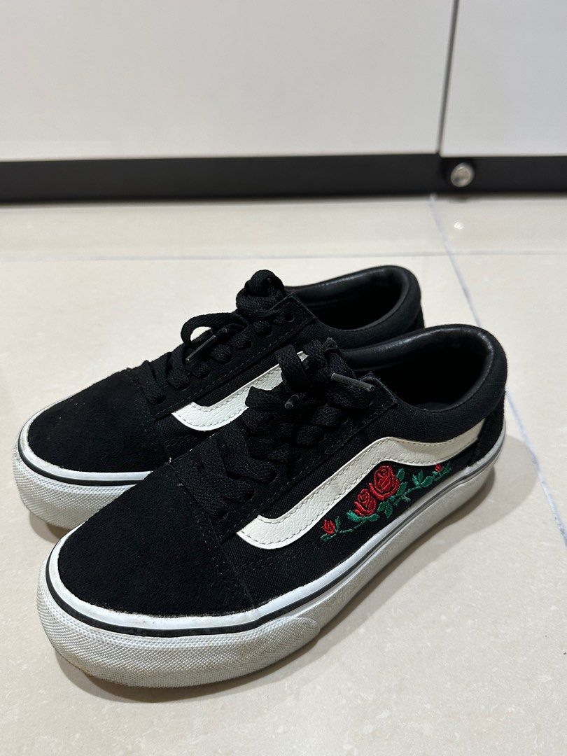 Vans rose cheap embroidery