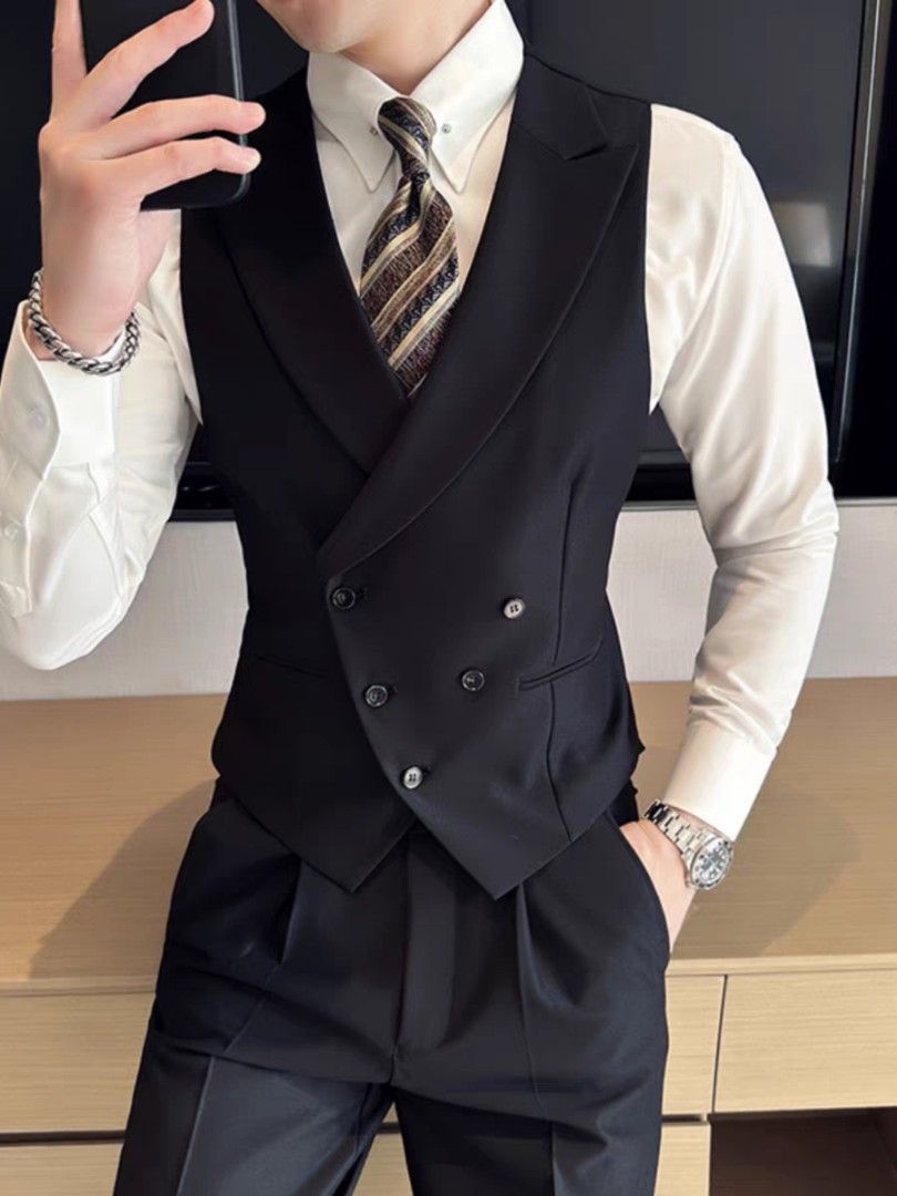 Mens Suits 2 Pieces Vest Pants Set Slim Fit V-Neck Wedding Suit for Men  Casual Waistcoat Suit Beige at Amazon Men's Clothing store