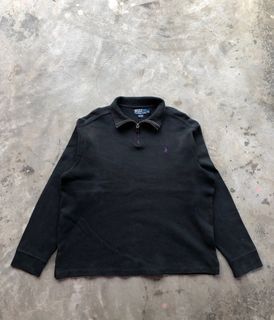 vintage 90s polo ralph lauren half zipper sweatshirt hoodie  jacket
