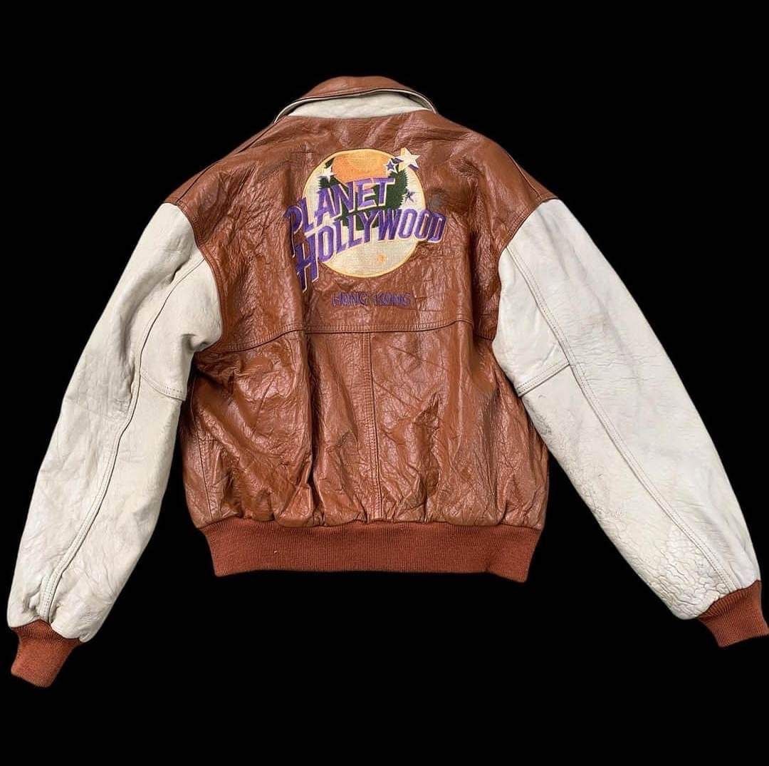 Vintage leather baseball jacket sales