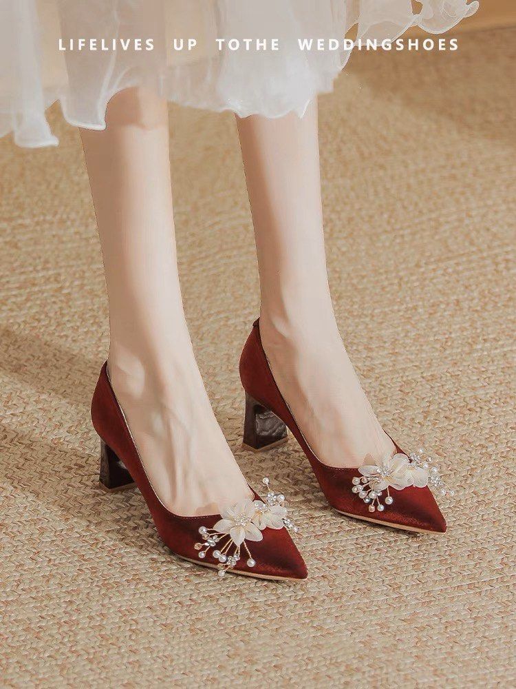 Maroon on sale wedding heels