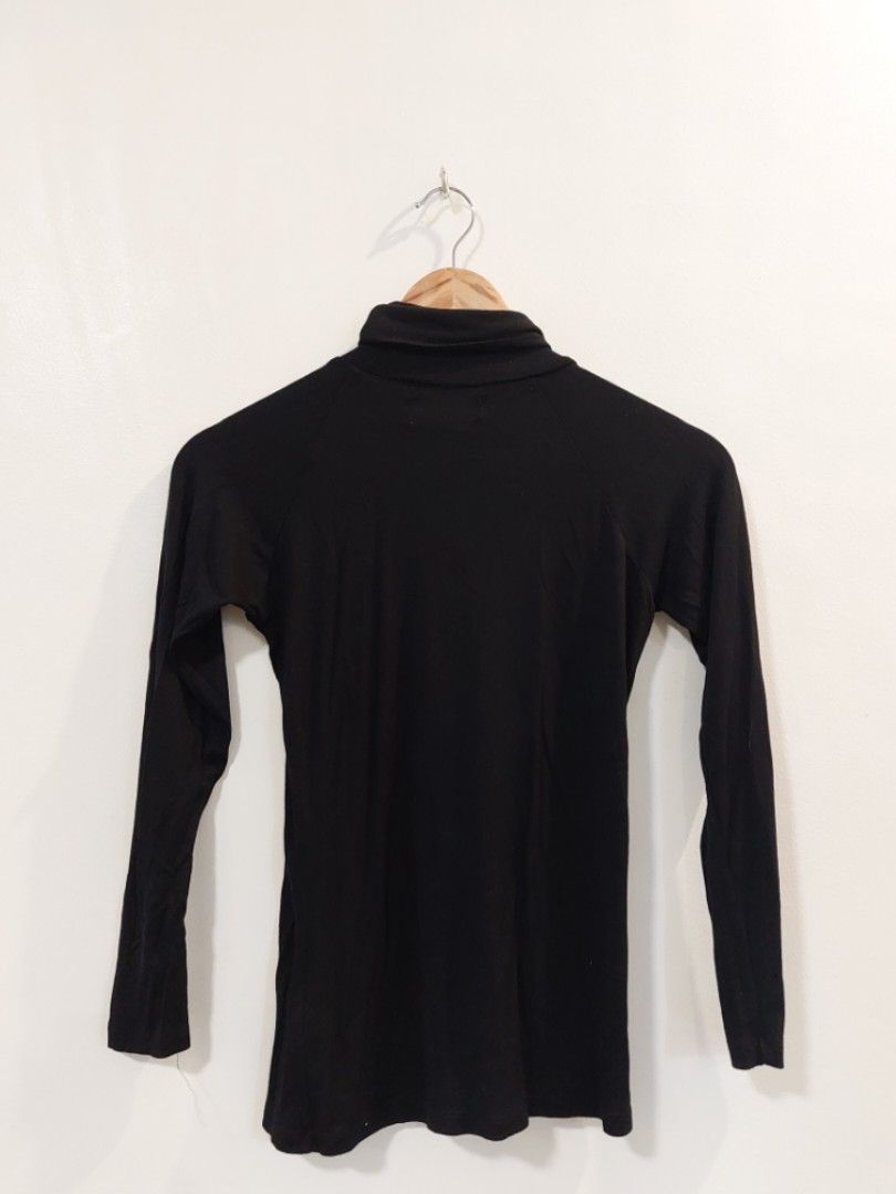 Zara Plain Black Turtleneck Longsleeves Size S Women s