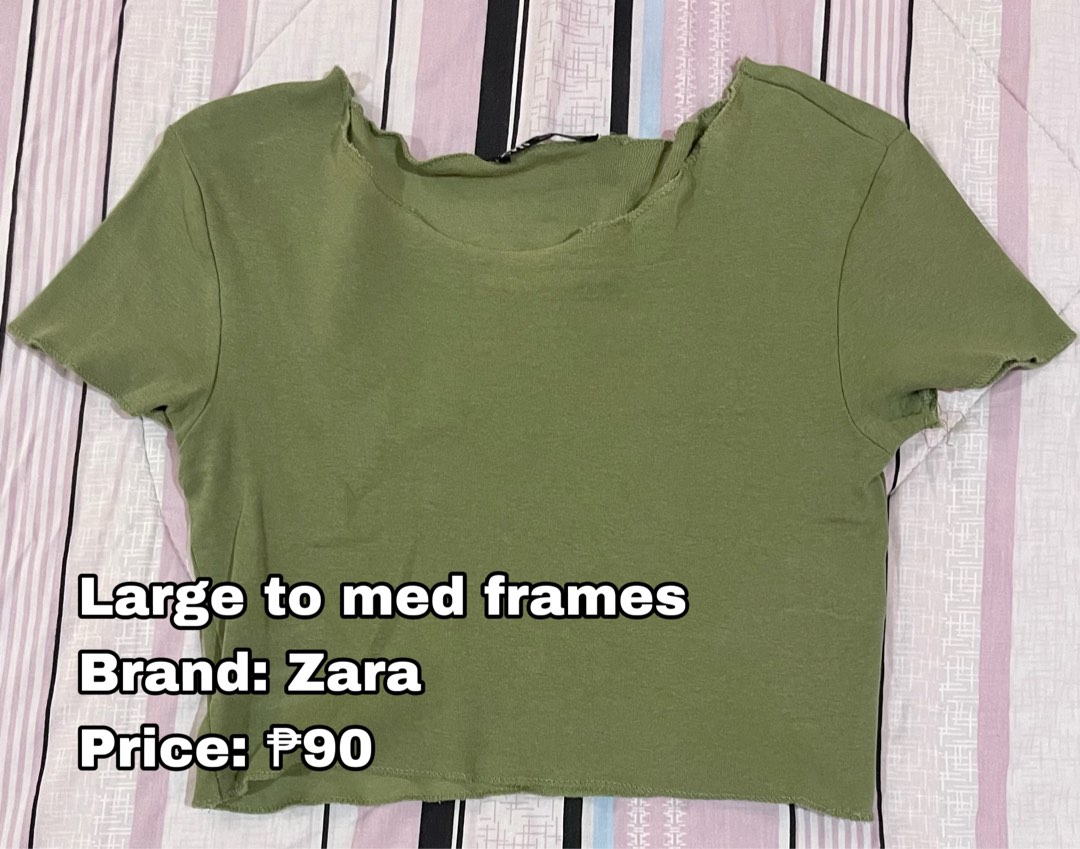 ZARA Green Ruffled Top, Women's Fashion, Tops, Blouses on Carousell