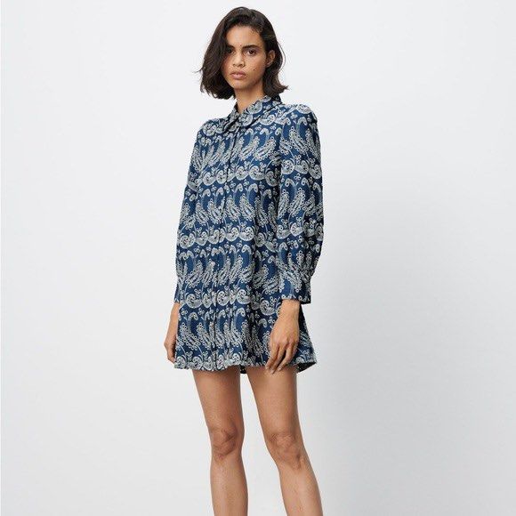 Zara Openwork Embroidered Mini Dress, Women's Fashion, Tops, Longsleeves on  Carousell