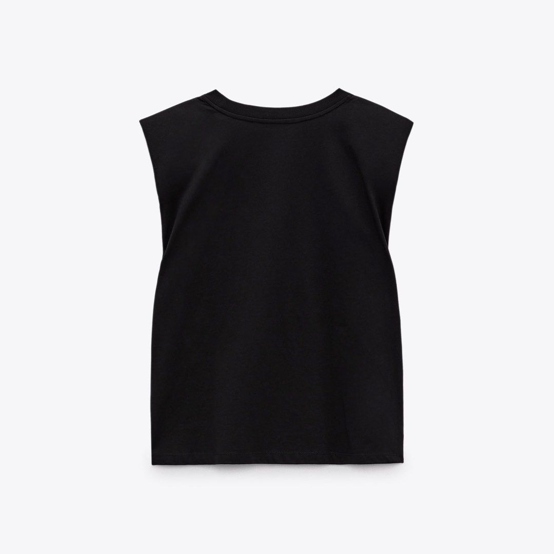 Zara t shirt on sale with shoulder pads