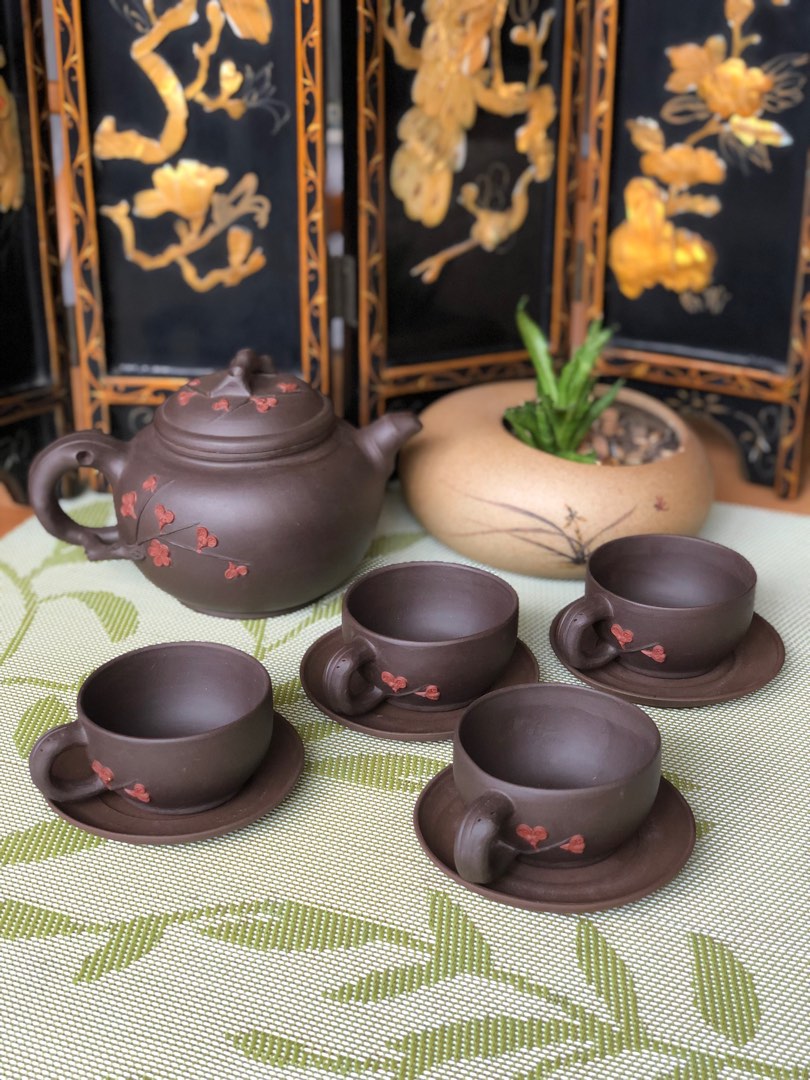 travel tea set with portable bag real yixing zisha tea cup with