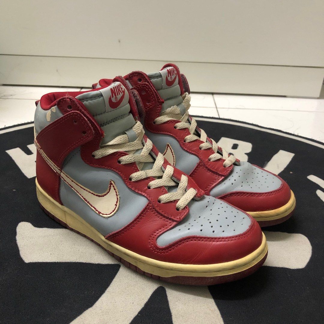 1999 Nike Dunk High Le Silver Varsity Red Men s Fashion Footwear Sneakers on Carousell