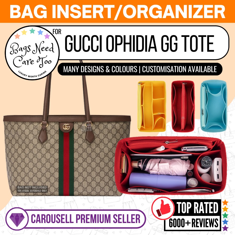 Lckaey bag organizer for gucci ophidia gg medium tote bag insert organizer  with chains bag insert 3010khaki-B