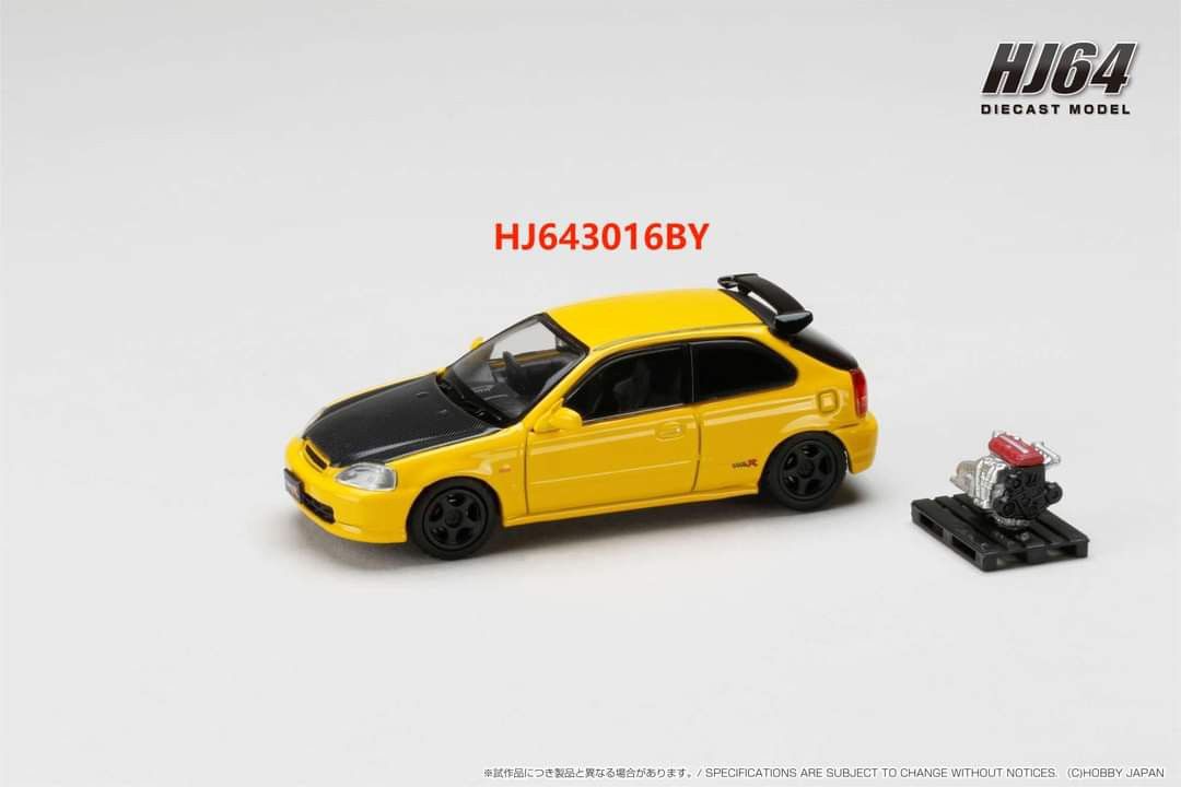 Hobby Japan 1/64 1/64 Scale Civic Type R (EK9) Diecast Model