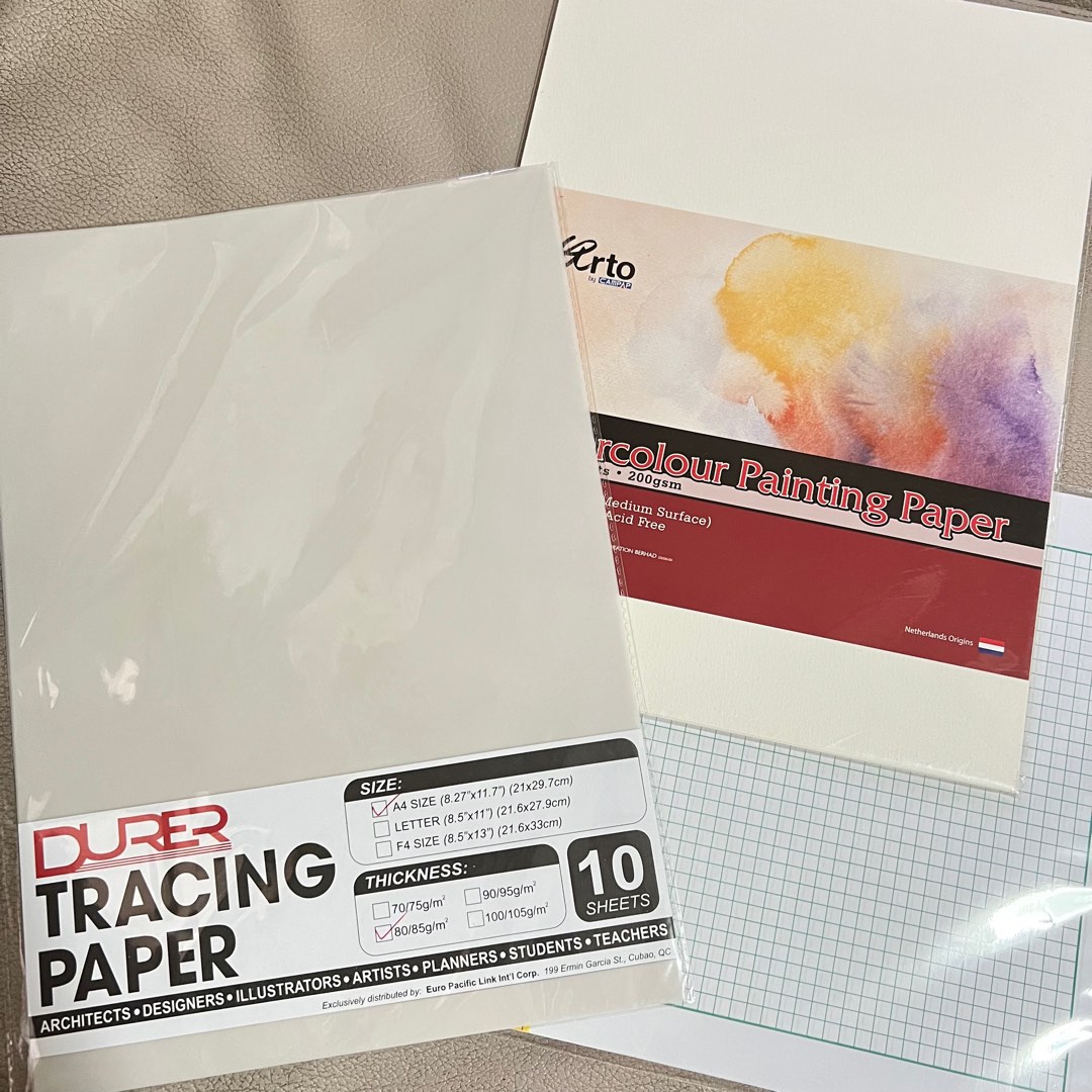 A4 TRACING, WATERCOLOR, GRAPHING PAPER on Carousell