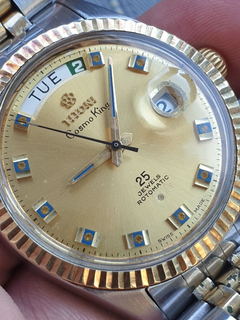 A682 Vintage 14K Rim Titoni Cosmo King 737 370 Watch