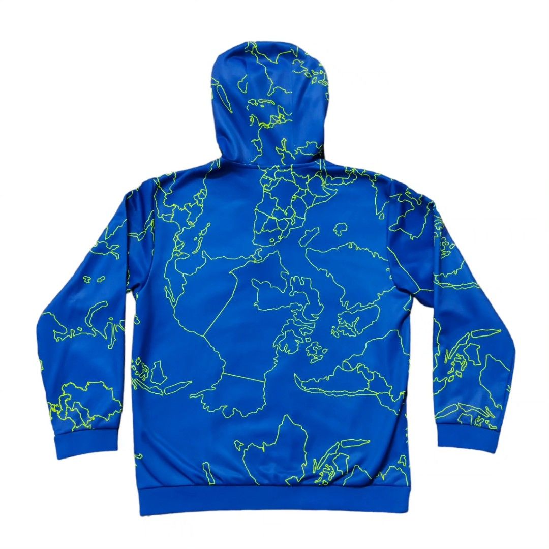 ADIDAS ORIGINALS BLUE WORLD TREFOIL HOODIE Men s Fashion Coats