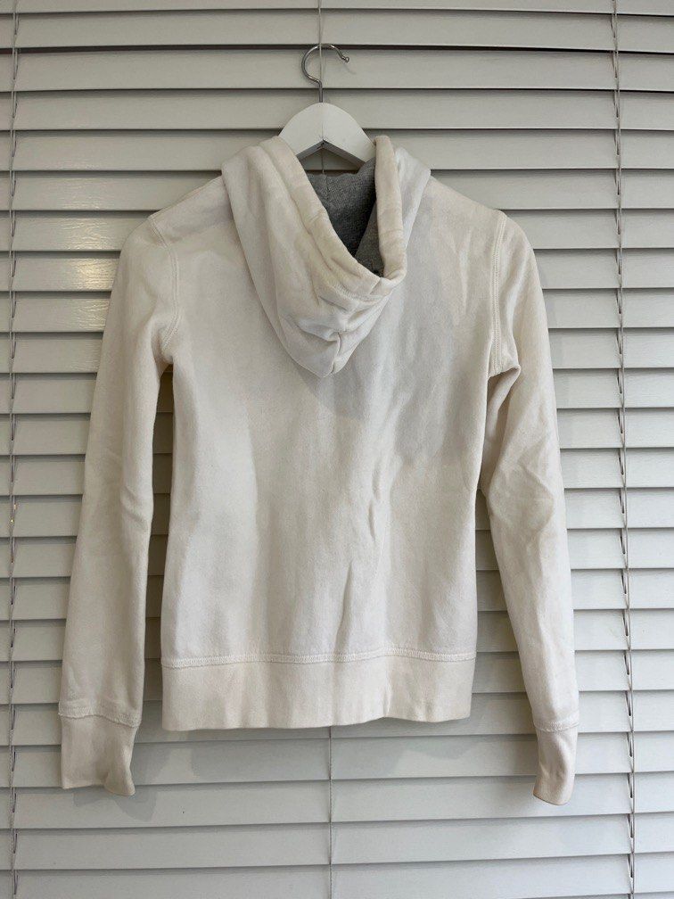 White zip up hoodie top